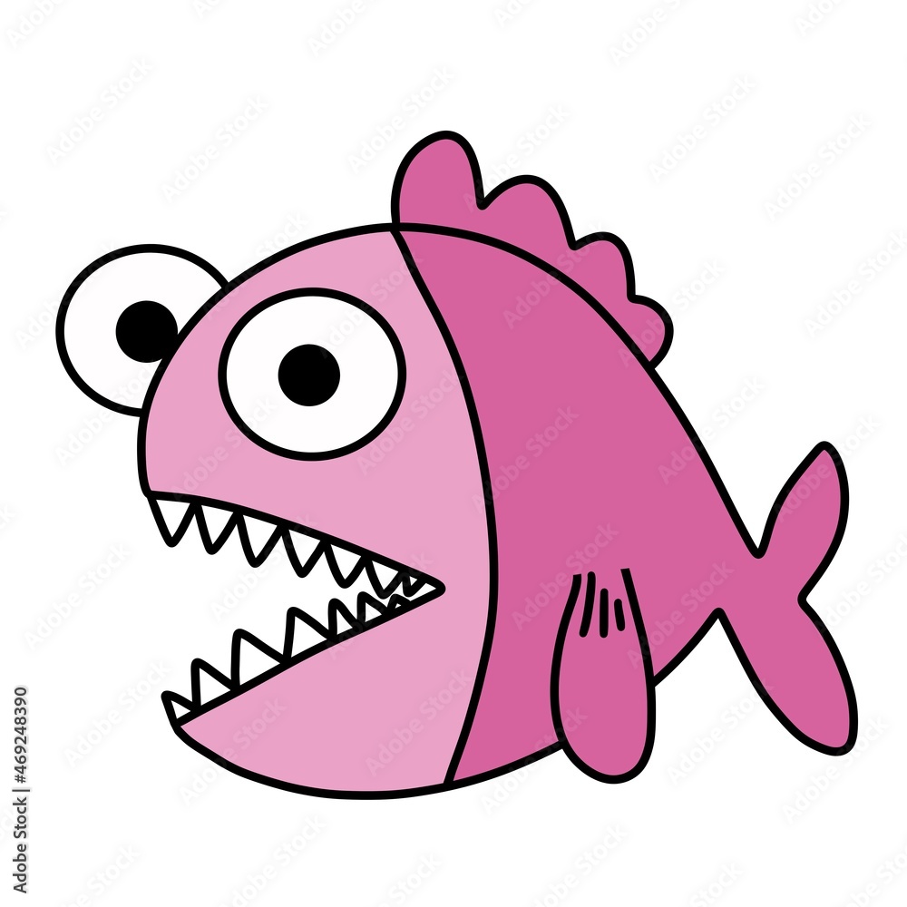 Fototapeta premium Cartoon fish for wallpaper and fabrics and packaging and gifts and cards