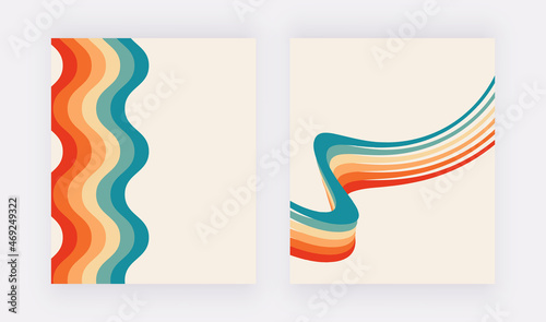 Vintage wall art prints with colorful geometric shapes
