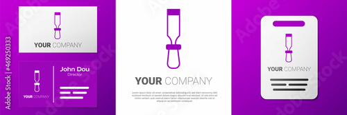 Logotype Chisel tool for wood icon isolated on white background. Logo design template element. Vector