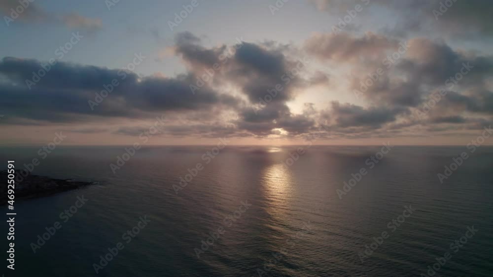 Fly through the clouds during sunrise. Fly through the clouds during sunrise.