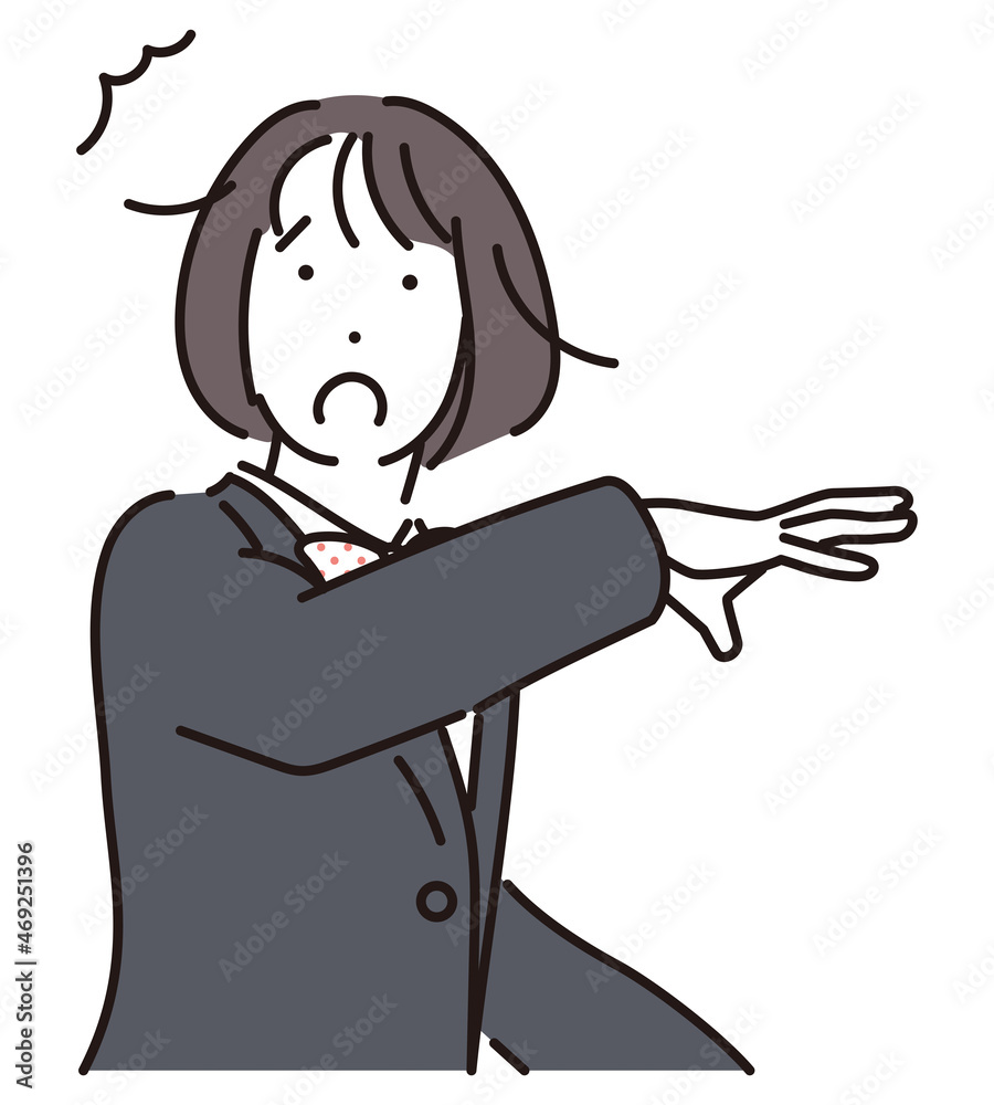 シンプル イラスト アクシデントに驚く制服の女子学生 Stock Vector Adobe Stock