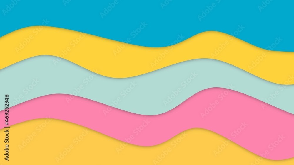 colorful sea wave shape abstract summer background