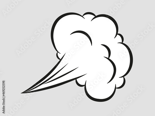 Comic style speed element. Bad smell smoke cloud isolated on white background.