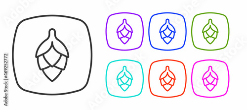 Black line Hop icon isolated on white background. Set icons colorful. Vector