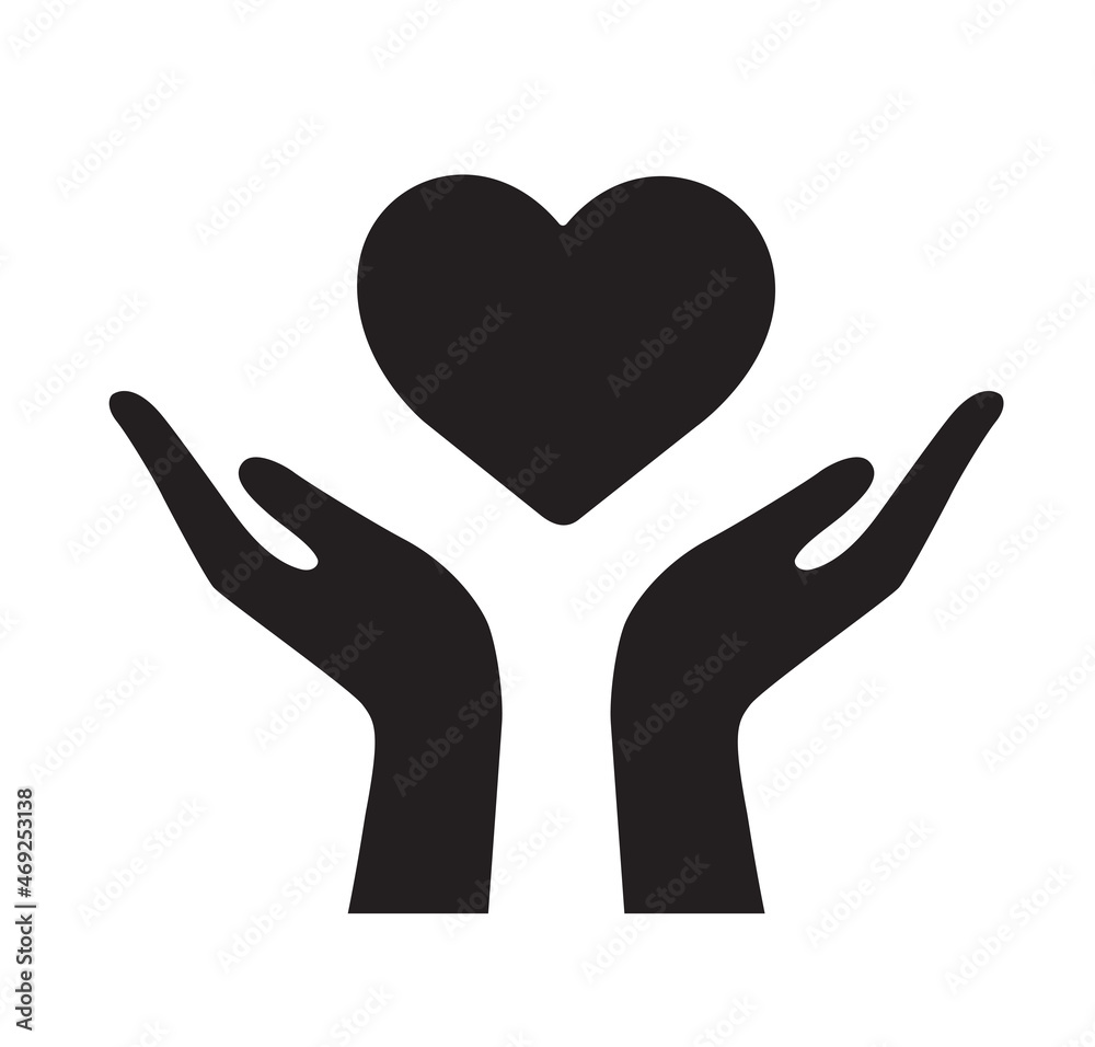 hands holding heart icon. simple outline hands holding heart vector hands holding heart icon. simple outline hands holding heart vector