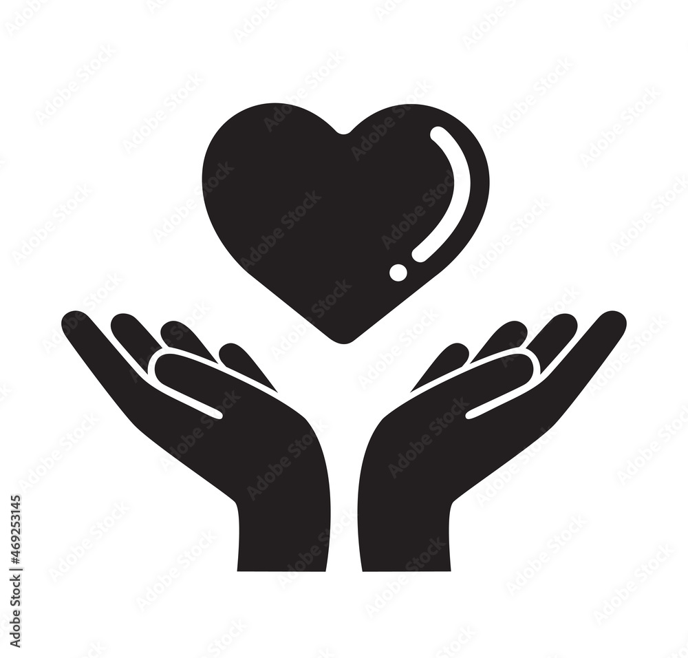 hands holding heart icon. simple outline hands holding heart vector hands holding heart icon. simple outline hands holding heart vector