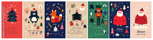Big Christmas collection in Scandinavian style with traditional Christmas and New Year elements. Instagram templates for stories