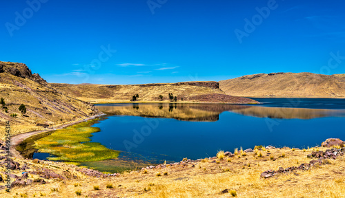 Lake Umayo at Sillustani, a pre-Incan cemetery near Puno in Peru