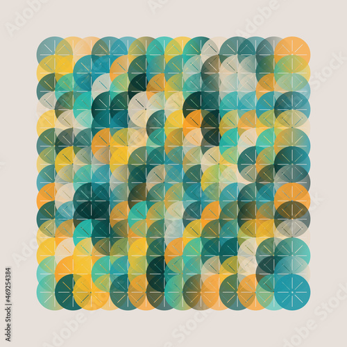 Retrofuturistic Abstract Vector Pattern Made With Computer Generated Graphics