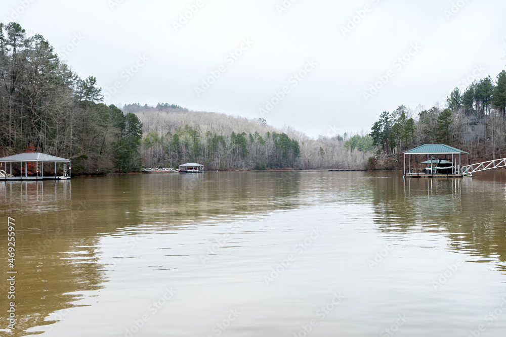 A beautiful lake park in Lake Keowee, South Carolina