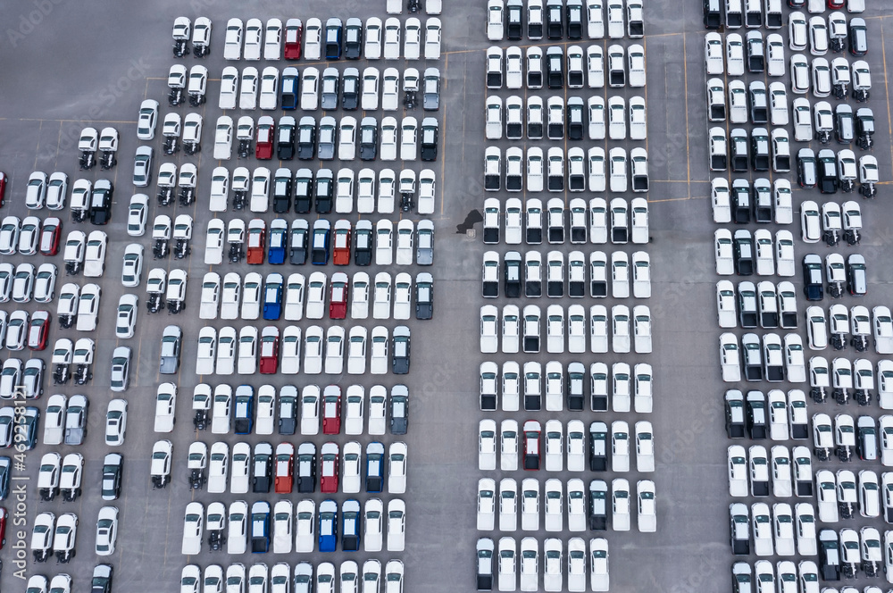 Row of car for the shipping in the logistic import and export business image Background