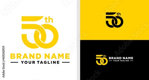 50TH ANNIVERSARY LOGO GOLD INFINITY SHAPE EDITABLE