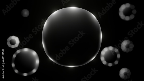 3d illustration of an abstract Geometric object with light scattering on it.