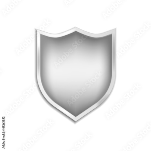 Realistic metal shield, weapon icon, element for coat of arms, EPS 10 contains transparency.