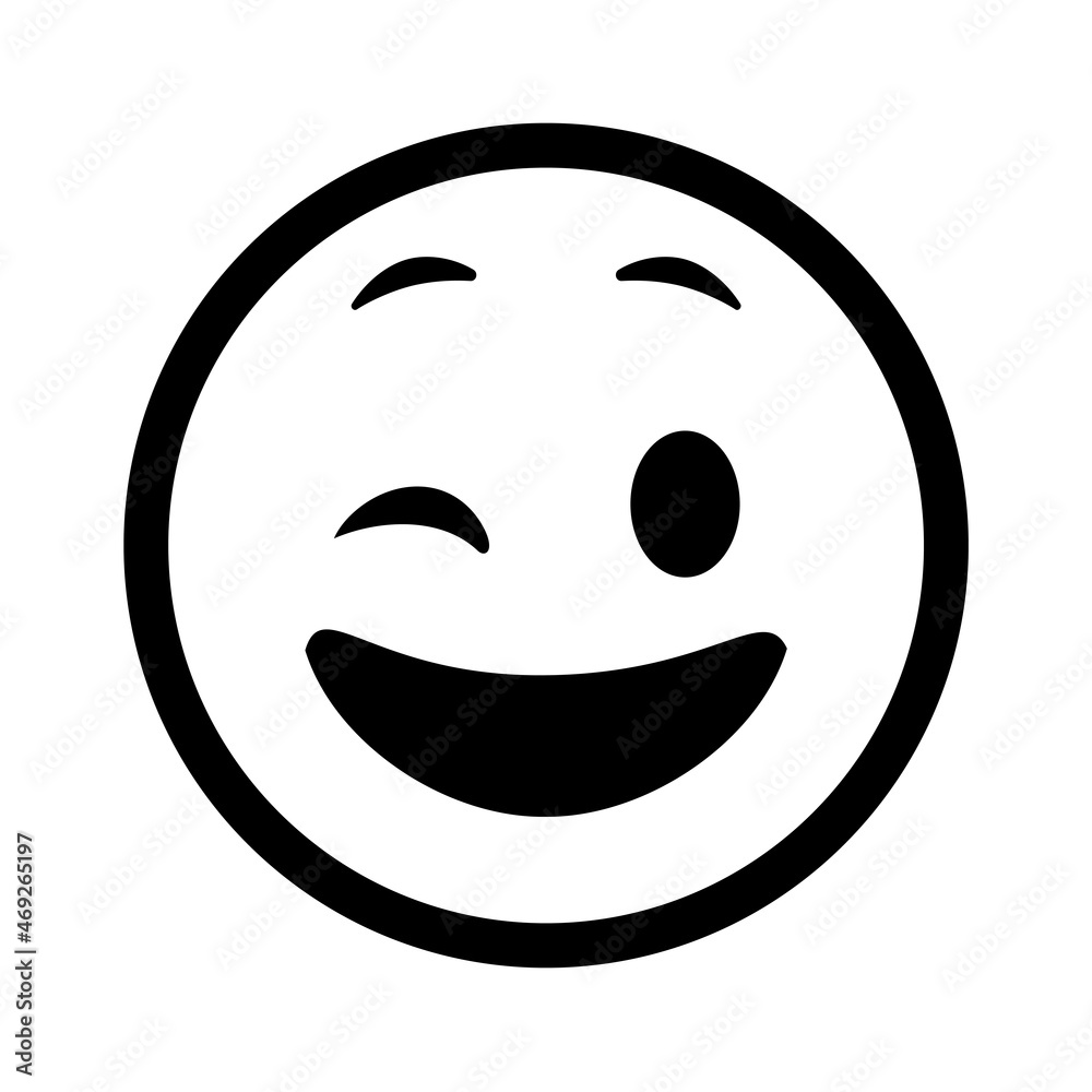Fototapeta premium Smiley face. Emoji icon vector. Emoticon sign. Positive emotions. Vector illustration.