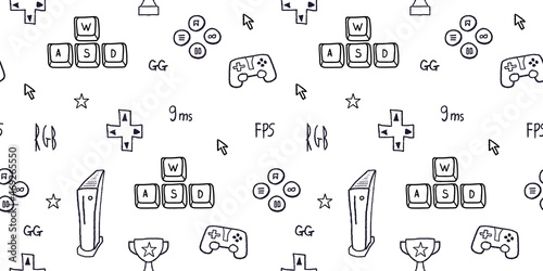 Video game seamless vector background