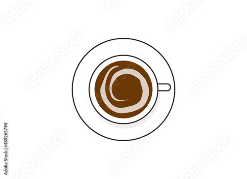 真上から見たホットコーヒー