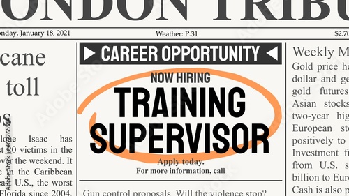 Training supervisor career