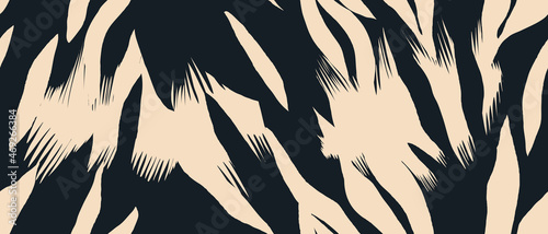 Hand drawn contemporary abstract tiger striped print. Modern fashionable template for design.