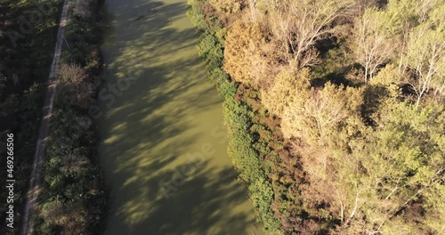 view from above of the canals of the river po, in the San Nazzaro area (Monticelli d'Ongina)  photo