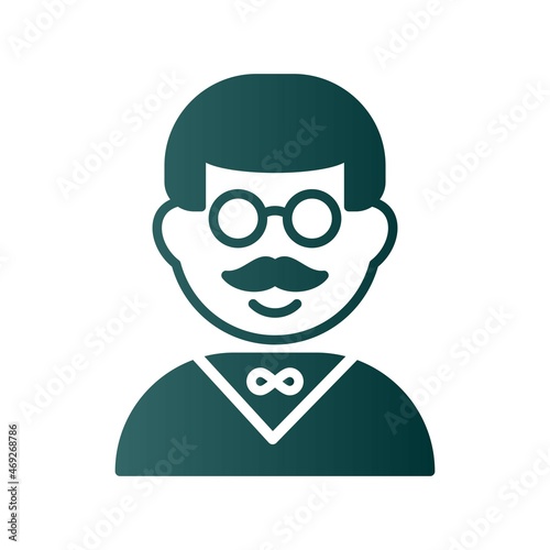 Professor Glyph Gradient Vector Icon Design