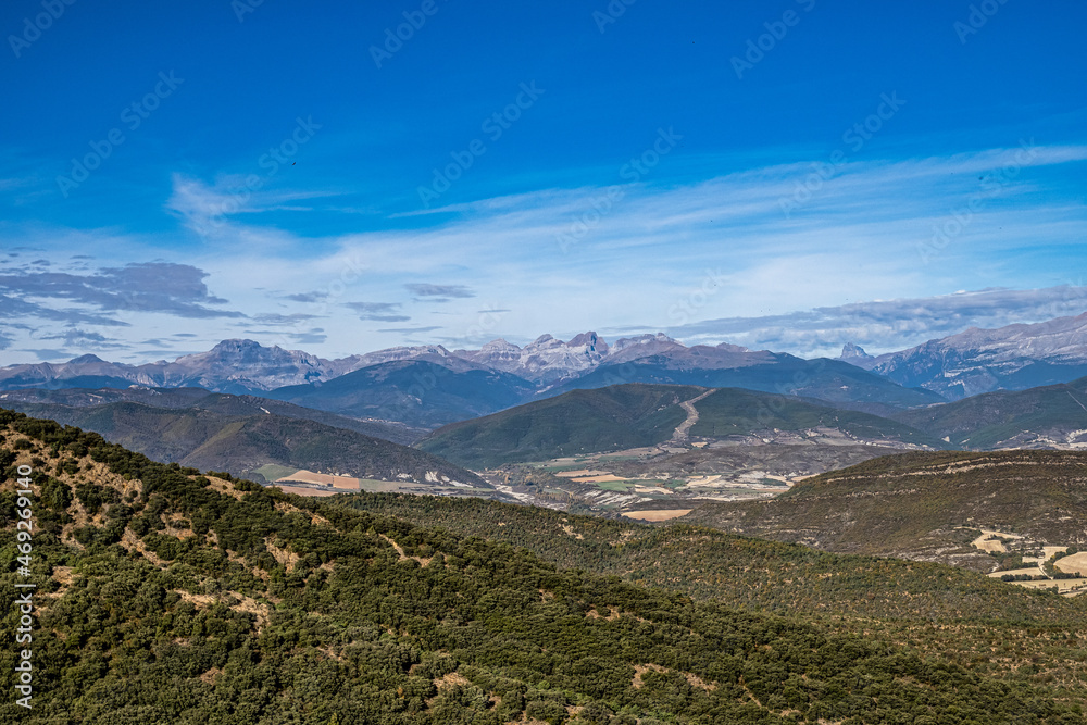 View from viewpoint Santa Cruz de la Seros, Huesca, Spain.