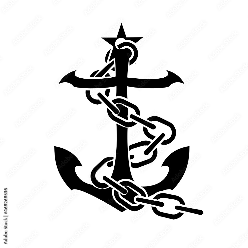 Naklejka premium anchor icon on white