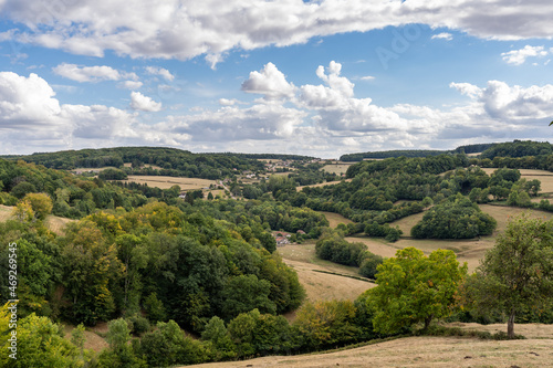Rolling hills and countryside near Autun, France