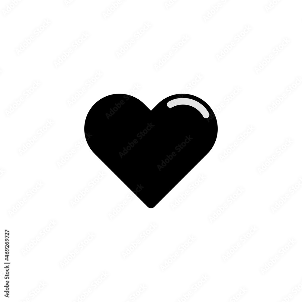 Love icon vector. Love symbol. Heart icon vector. Abstract heart. Black flat design.