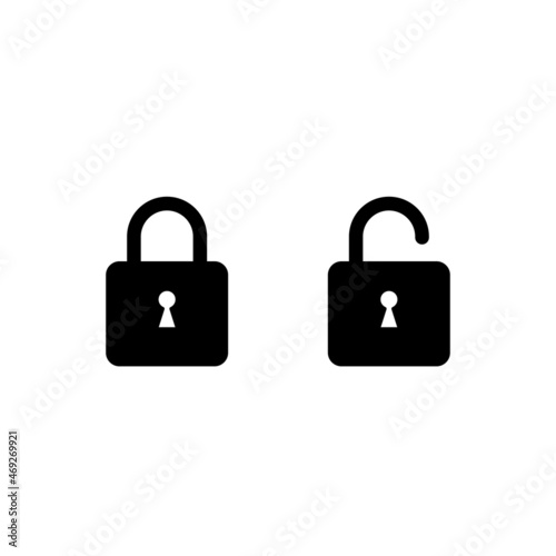 Abstract set with black lock icon. Protection icon vector. Security vector icon.