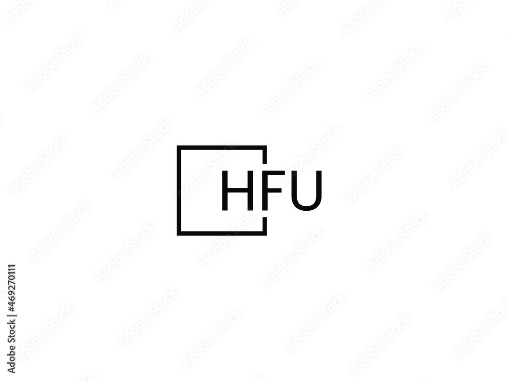 Obraz premium HFU Letter Initial Logo Design Vector Illustration