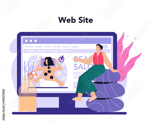 Masseur online service or platform. Spa procedure in beauty