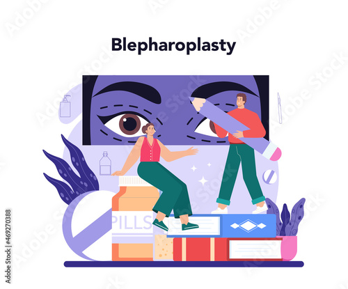 Plastic surgery concept. Idea of modern face aesthetic medicine