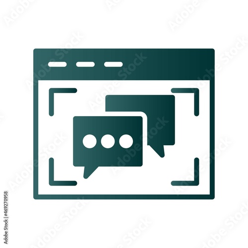 Online Chat Glyph Gradient Vector Icon Design