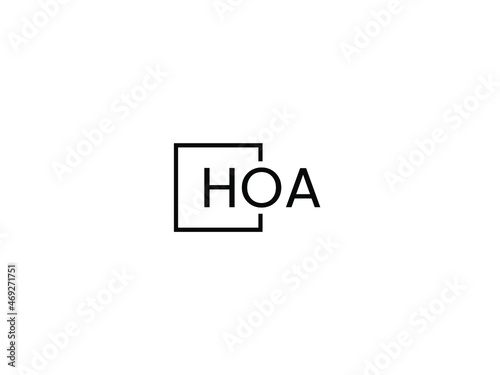 HOA Letter Initial Logo Design Vector Illustration