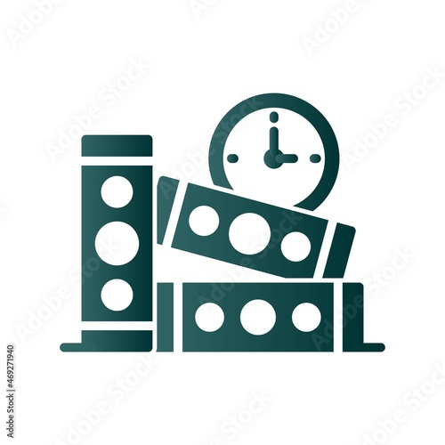 Duration Glyph Gradient Vector Icon Design