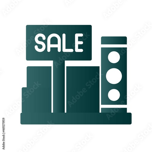 Bookshop Glyph Gradient Vector Icon Design
