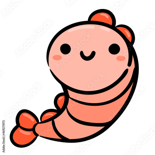 shrimp icon. Hand drawn vector illustration.