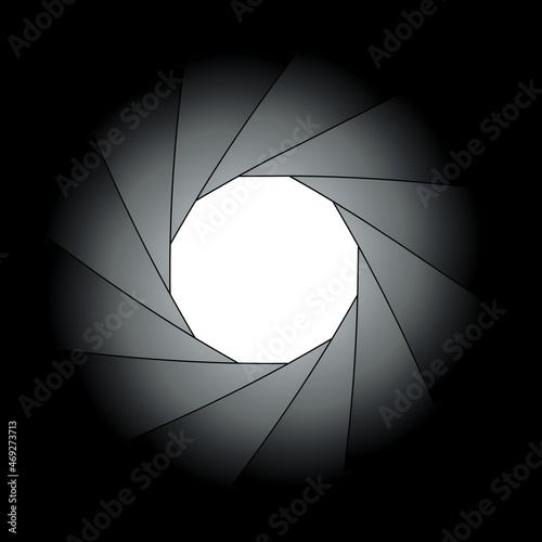 Diaphragme isolé sur un fond blanc 