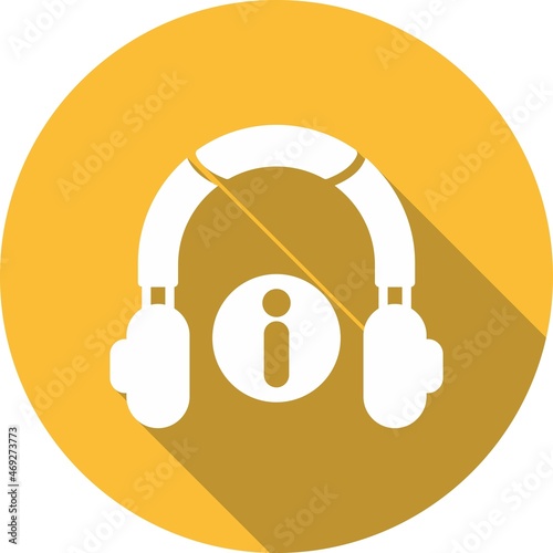 Headphone Glyph Circle Vector Icon Design