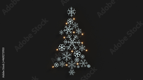 Snowflake Christmas tree 3D...