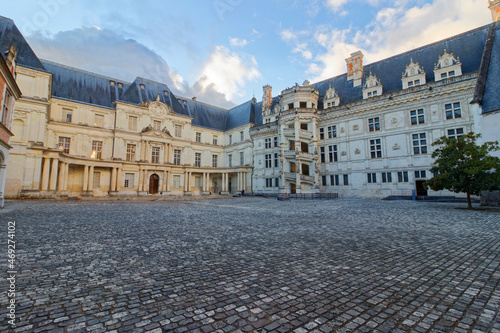 La cour intérieure du chateau de Blois dans le Valle de Loire. Il fut la résidence favorite des rois de France à la Renaissance