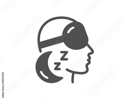Insomnia quality icon. Sleeping goggles sign. Night sleeplessness symbol. Classic flat style. Quality design element. Simple insomnia icon. Vector