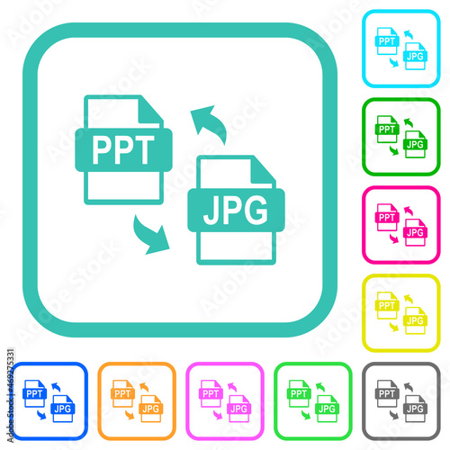 PPT JPG file conversion vivid colored flat icons © botond1977