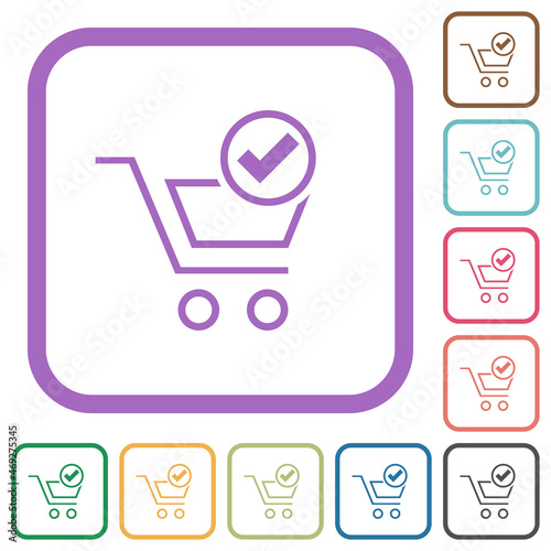 Cart checkout outline simple icons