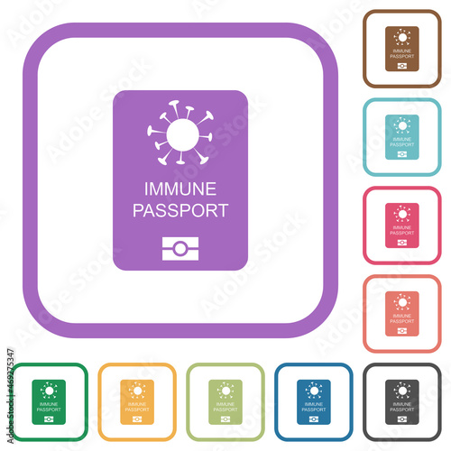 Immune passport simple icons