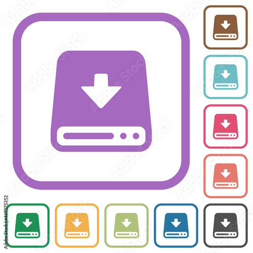 Download to hard disk simple icons