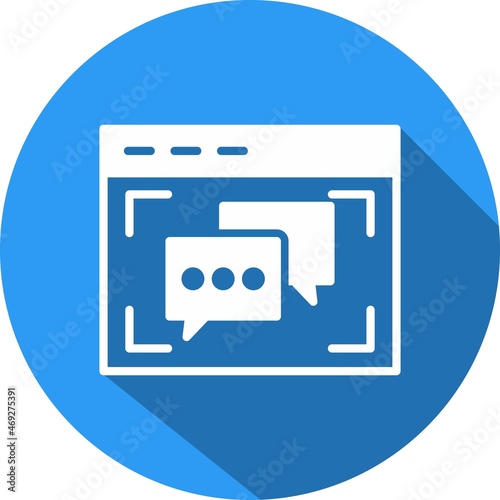 Online Chat Glyph Circle Vector Icon Design