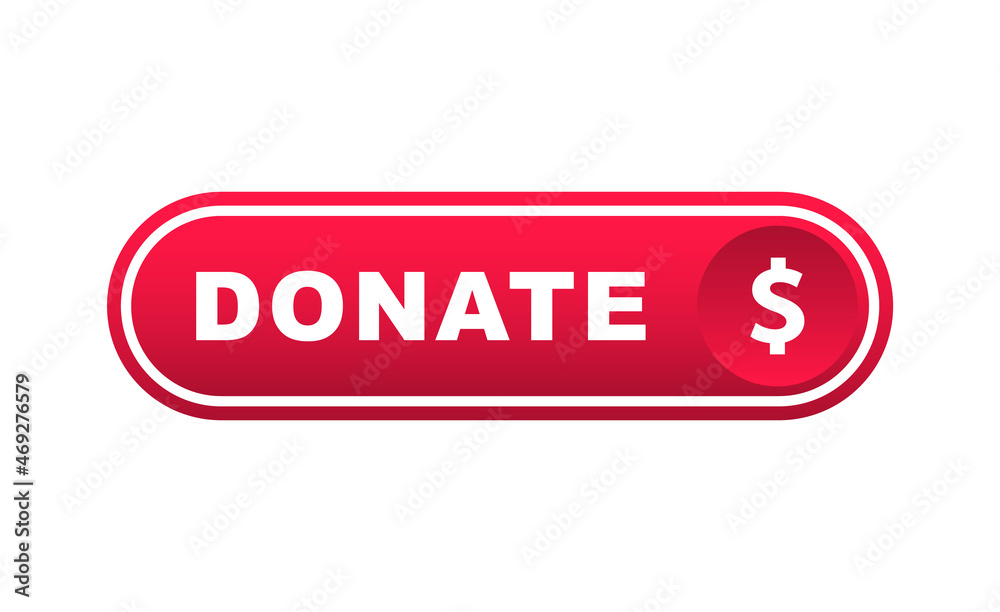 Donate button. Push button donate now. Button for charity and volunteering. Donate button. Push button donate now. Button for charity and volunteering.