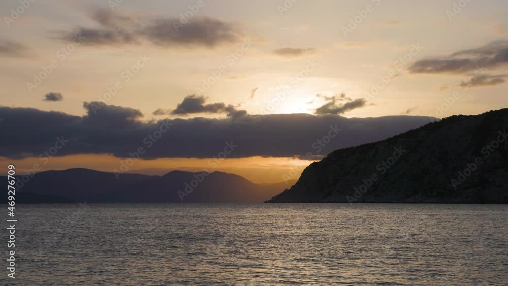 Sunset view in the sea